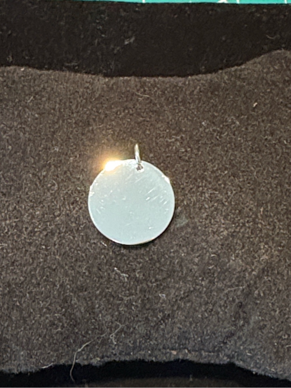 Plunder Simple Round Silver Medallion Pendant Charm - Polished Disc (v)